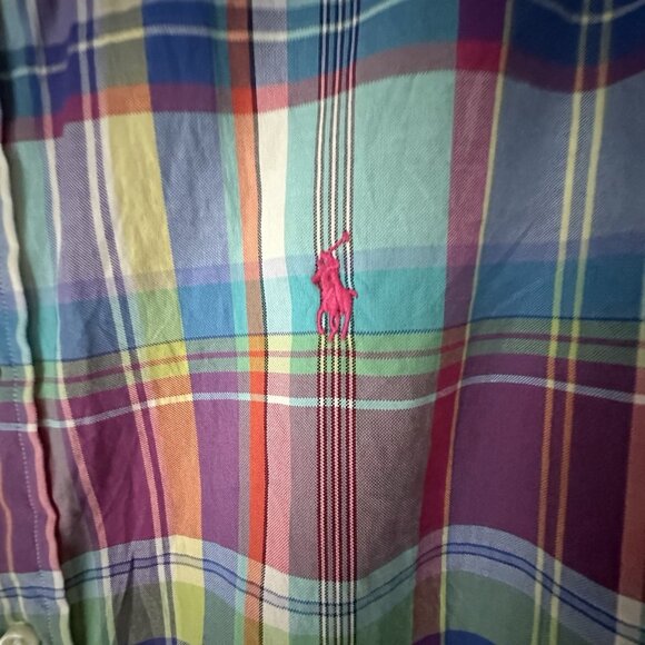Ralph Lauren Polo Classic All-American Plaid Button-up Classic Fit Shirt Size L - Picture 2 of 5